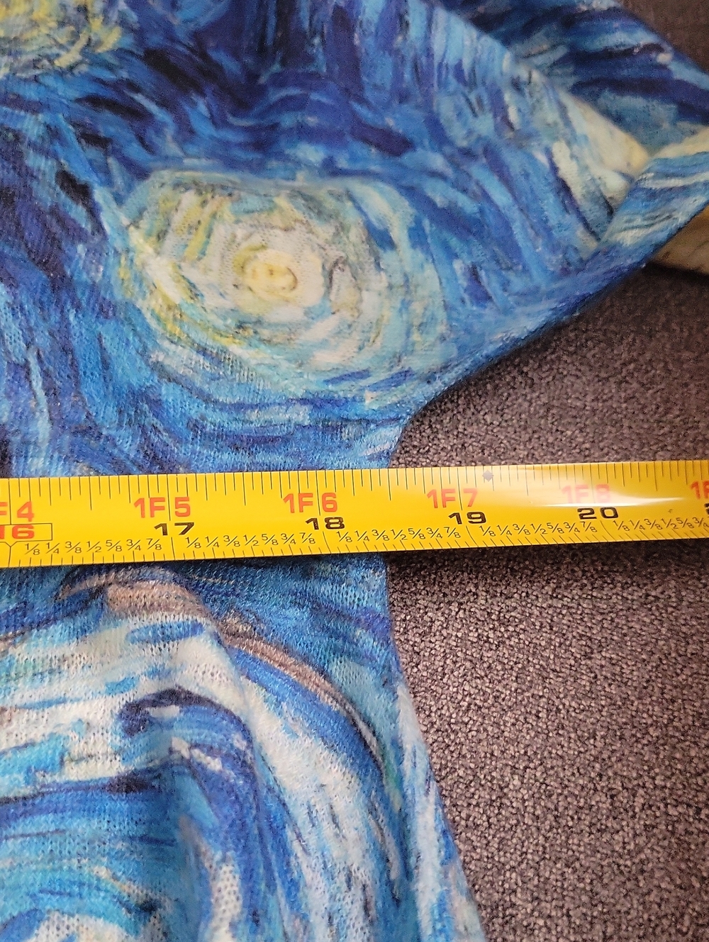 Starry Night Blue V-Neck Art Print Celestial Tunic M - Picture 15 of 16